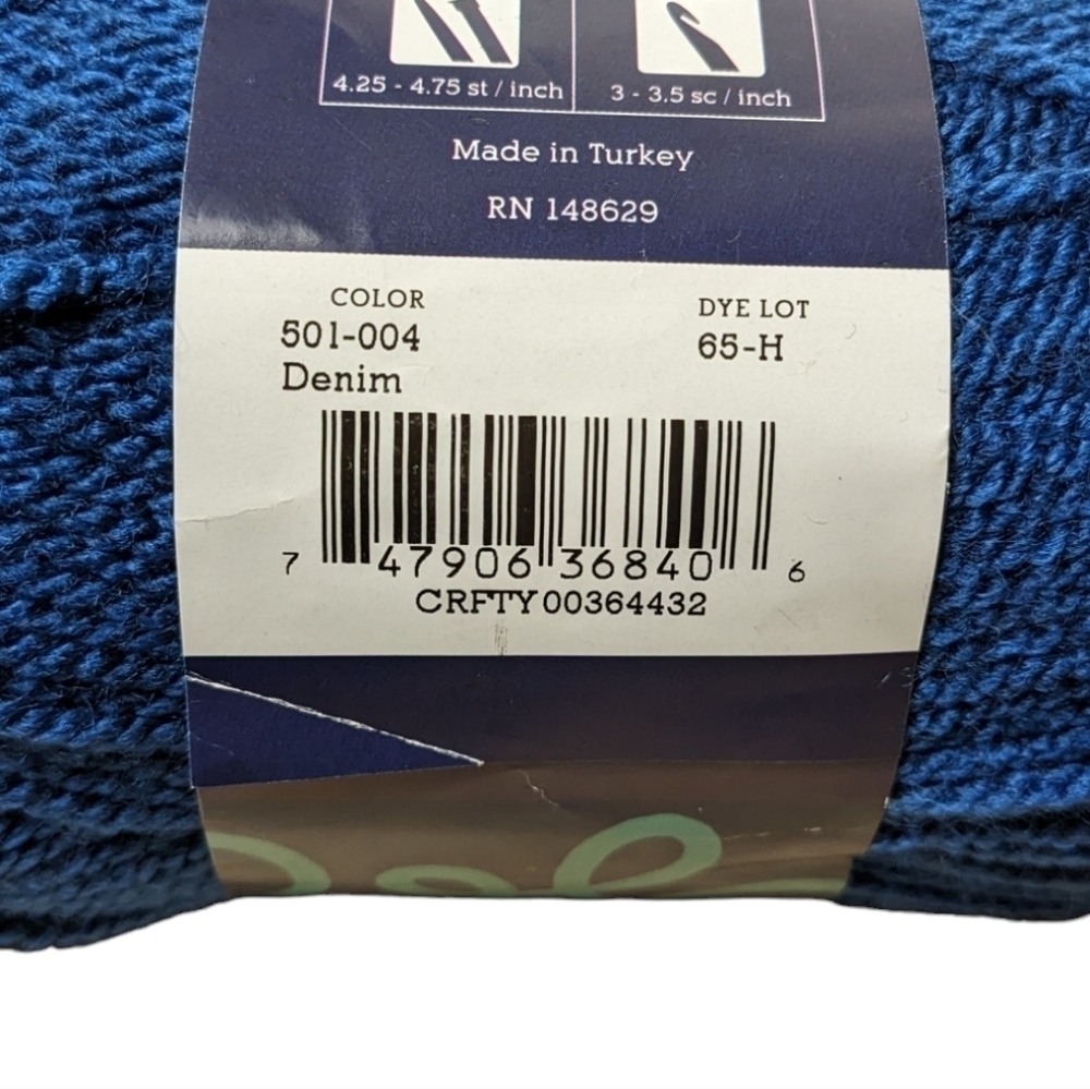 Sprightly Yarn 2pk Denim Blue Dark Mahogany Red Acrylic Worsted Crochet Knit Fun - Picture 2 of 5